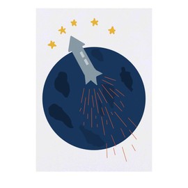 'Rocket In Space' Temporary Tattoo - Water Resistant, Skin-Safe, Non-Toxic Transfer (TO00079361)