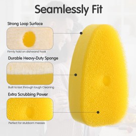 LemonRoad 24 Pack Dish Wand Sponge Refills Compatible with Dish Daddy Sponge Replacement Head Refills for Dishwashing and Kitchen Cleaning