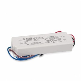 Mean Well LPV-35-12 Switching Power Supply 12 V / 3 A / 36 W IP67 LED Transformer for LED Lighting White