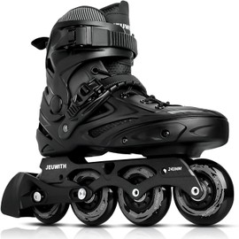 Inline Skates for Women Men, Outdoor Street Blades Roller Adult Male Female, Professional Fitness Roller Skates Blades for Unisex (Black) Men9.5/Women10.5/28.5cm