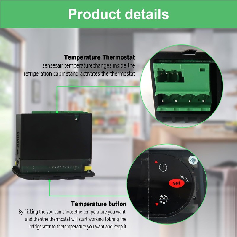 PJEZS0H100 Digit Temperature Controller Thermostat with Temperature Sensor Probes 115V