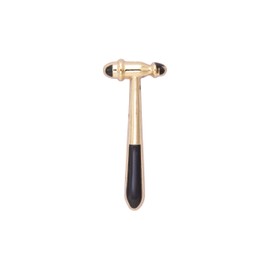 Knighthood Medical Reflex Hammer Shape Golden and Black Zinc Alloy Lapel Pin Badge Coat Suit Jacket Wedding Gift Party Shirt Collar Accessories Brooch for Men