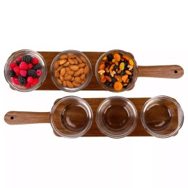 Home Essentials Table Setter Acacia Wood Serving Set, 2-pack Microwave safe