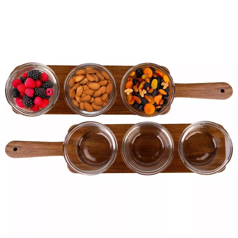 Home Essentials Table Setter Acacia Wood Serving Set, 2-pack Microwave