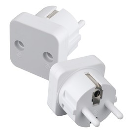 BTFO Pack of 2 Earth Adapter Splitter, Safety Grounding Plug Adapter ABS Compatible with Multiple Grounding Products for EU Sockets Type B