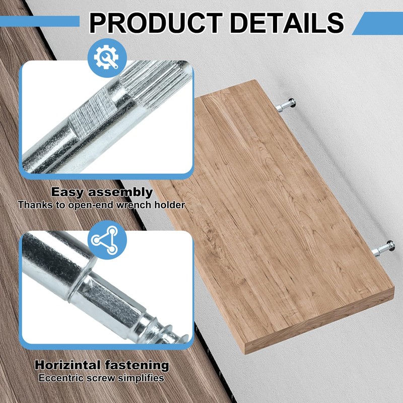 EXLECO Invisible Wall Shelf Brackets Diameter 10 x 100 mm