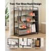 70.9 in Freestanding 4-Tier Shoe Rack Organizer with Hooks Side