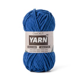 Hilo de chenilla azul esponjoso para ganchillo – Hilo de bebé para ganchillo manta suave – (100 g/87.4 yardas) – Hilos gruesos de ganchillo – Hilos de peso de terciopelo peinados 5