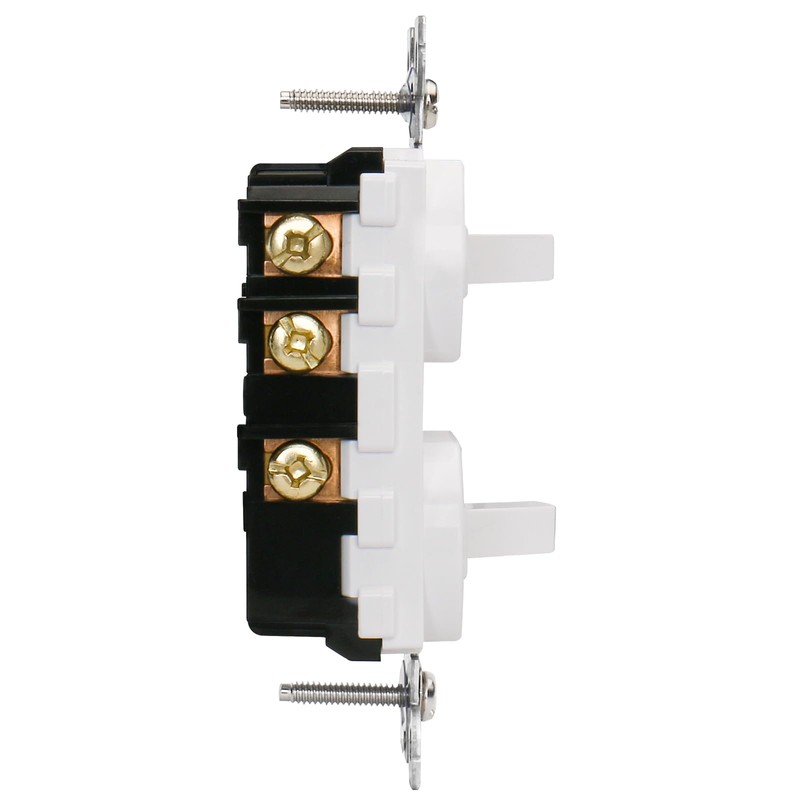 Baomain 2-Pack Double Toggle Light Switch,15 Amp 125V Two Single