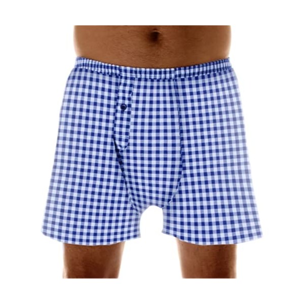 1-Pack Men's Navy Check Regular Absorbency Incontinence 2-in-1 Boxers Large (Waist 38-40)