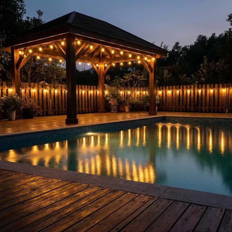 Solar String Lights Outdoor Waterproof, 21FT G50 LED Shatterproof Bulbs