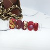 Charming burgundy handmade nail tips - Long nose pin /
