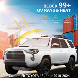 Windshield Sun Shade for Toyota RAV4 2019-2025 Double Layer 240T Front Window Shade Custom Fit Sun Visor Foldable Shade Blocks UV Rays Summer Must Have Car Accessories (RAV4 2019-2025)