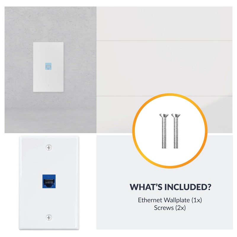 Newhouse Hardware Ethernet Wall Plate, White, 1-Pack