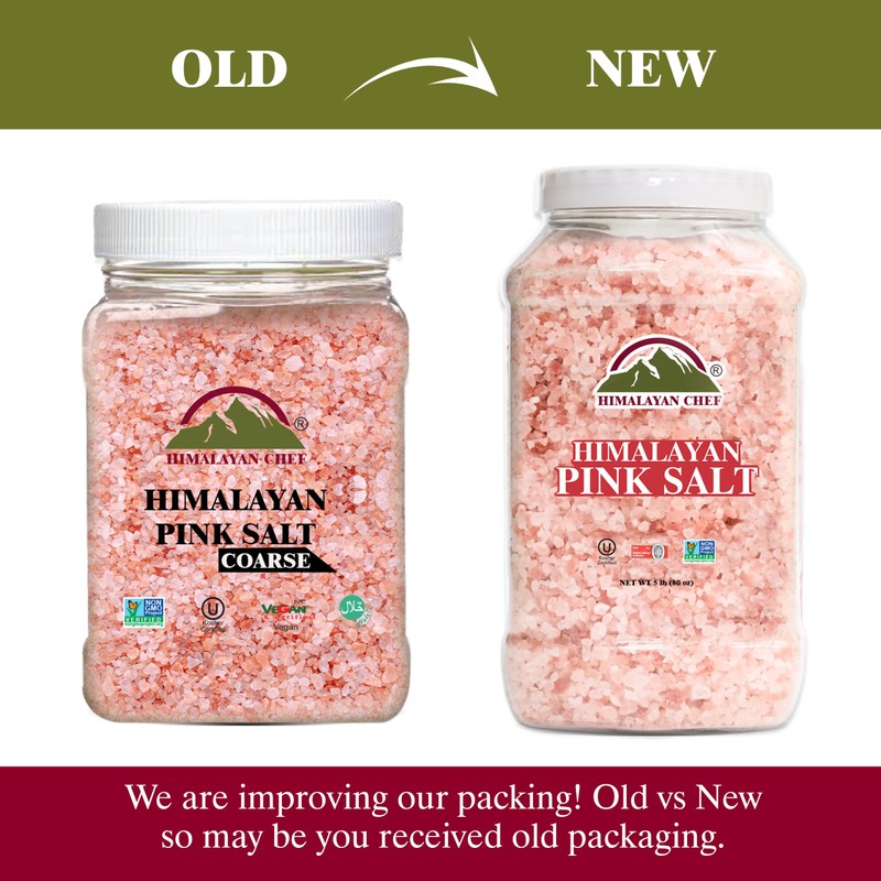Himalayan Chef Pink Salt Coarse Grain, Salt for Grinder Refill