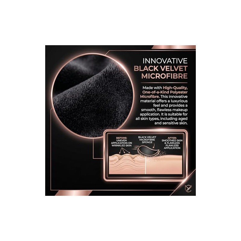 BLEND SNAP Large Velour Triangle Makeup Puff for Smooth Flawless