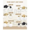 Emak 2-Light Gold Bathroom Light Fixtures, Modern Globe Vanity Lights