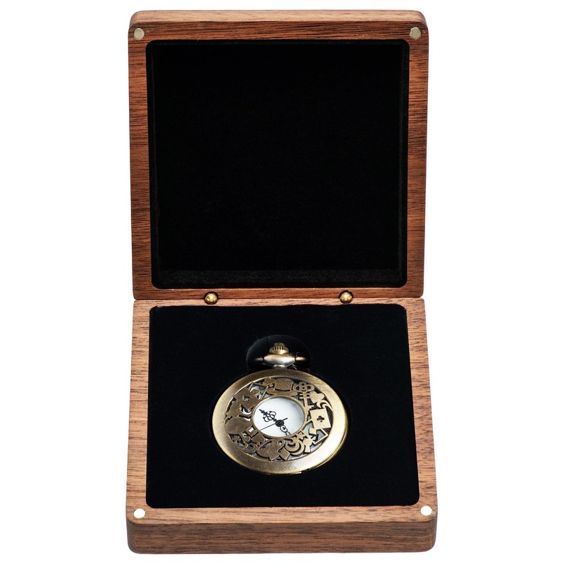 COSISO Walnut Wood Pocket Watch Box Portable Single Pocket Watch