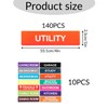 Bojueshaw 140pcs Home Moving Labels,14 Color-Coded Stickers for Moving Supplies,Cardboard