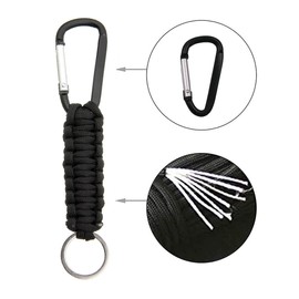 SHULLIN Pack of 5 Paracord Key Chain Paracord Braided Lanyard Ring Hook Clip Carabiner Key Chain Braided Lanyard Ring Hook with Carabiner Hook for Climbing Camping