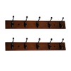 ROOREVO Wall Mount Coat Rack Coat Hooks, Wall hat Hanger,Walnut,2 Pack