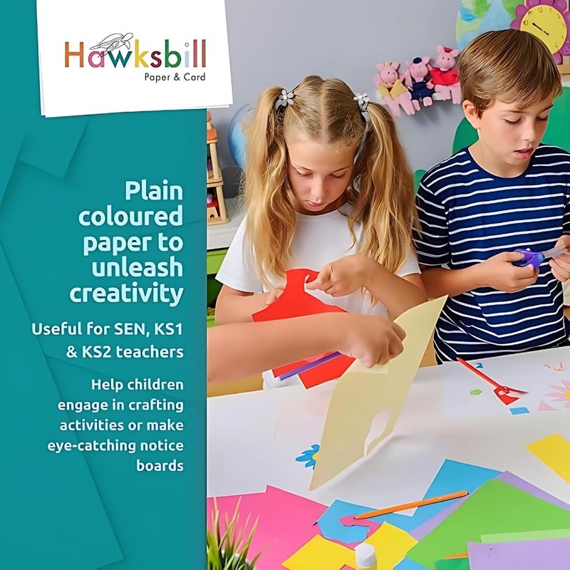 Hawksbill Paper 160GSM Multi-Purpose Pastel Rainbow Coloured Card – 50