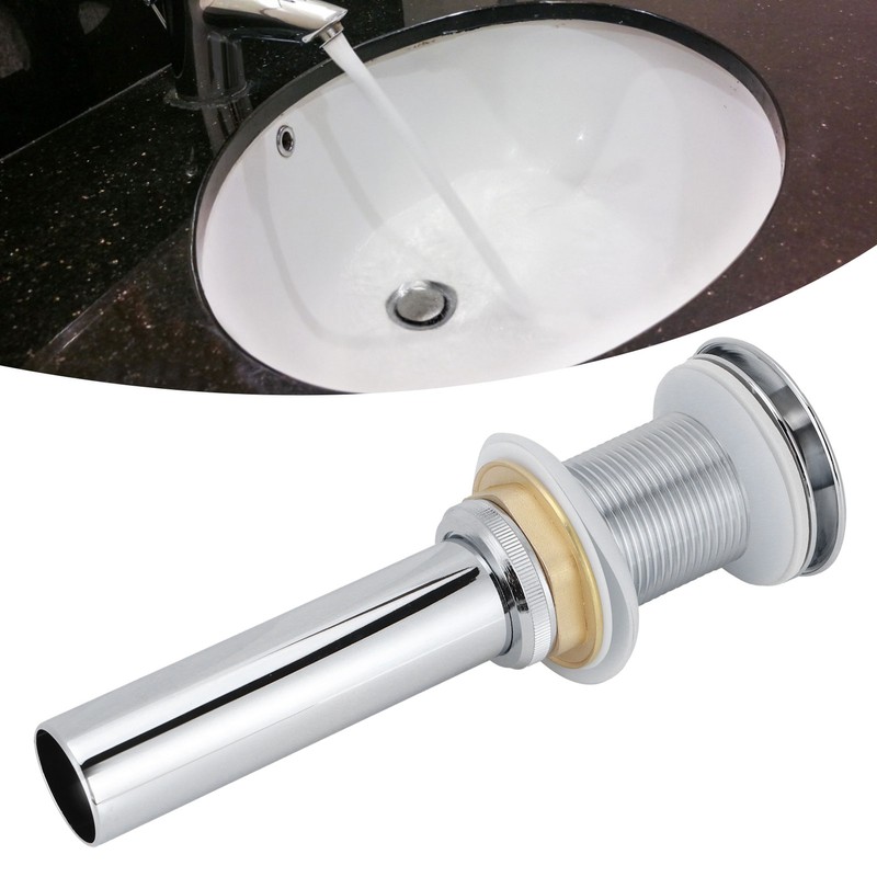 Bathroom Sink Drain Electroplating Popup Wash Basin Drainer Stopper NonOverflow(Popup