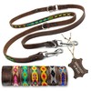 ALTEZAR Dog Lead Leather Wide Tribal Handmade in Mexico for