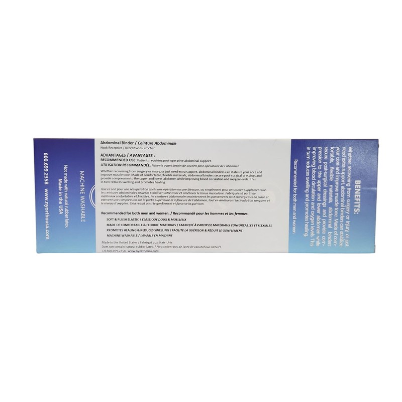 NYOrtho Abdominal Binder 9" 3-Panel - Unisex Post-Surgery Compression Support