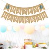 BESTOYARD HAPPY HANUKKAH Letters Bunting Banner Linen Burlap Banner Hanukkah