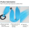 Extension per capelli sintetiche, colore blu, per trecce e coda
