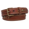 Full Grain Leather Studded Roller Buckle Belt – 1.5" Wide