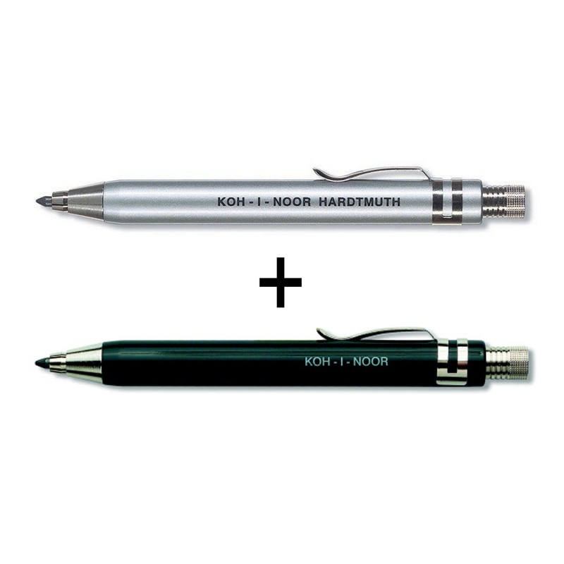 Koh-I-Noor 5358 Metal Mechanical Pencils with Sharpener and Clip Assorted