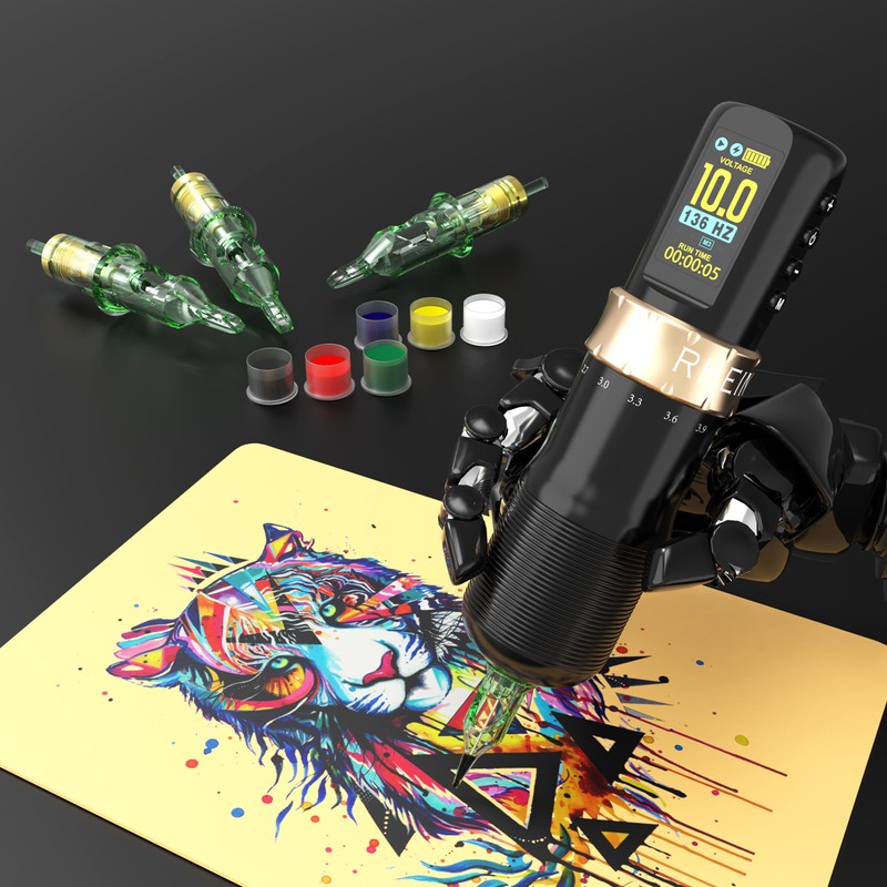 New Tattoo Gun Kit Rechargeable - Wireless Tattoo Machine with