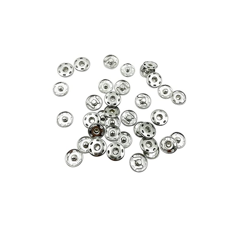 20 Sets Silver Sew-on Snap Button,Big Metal Snap Fastener Durable