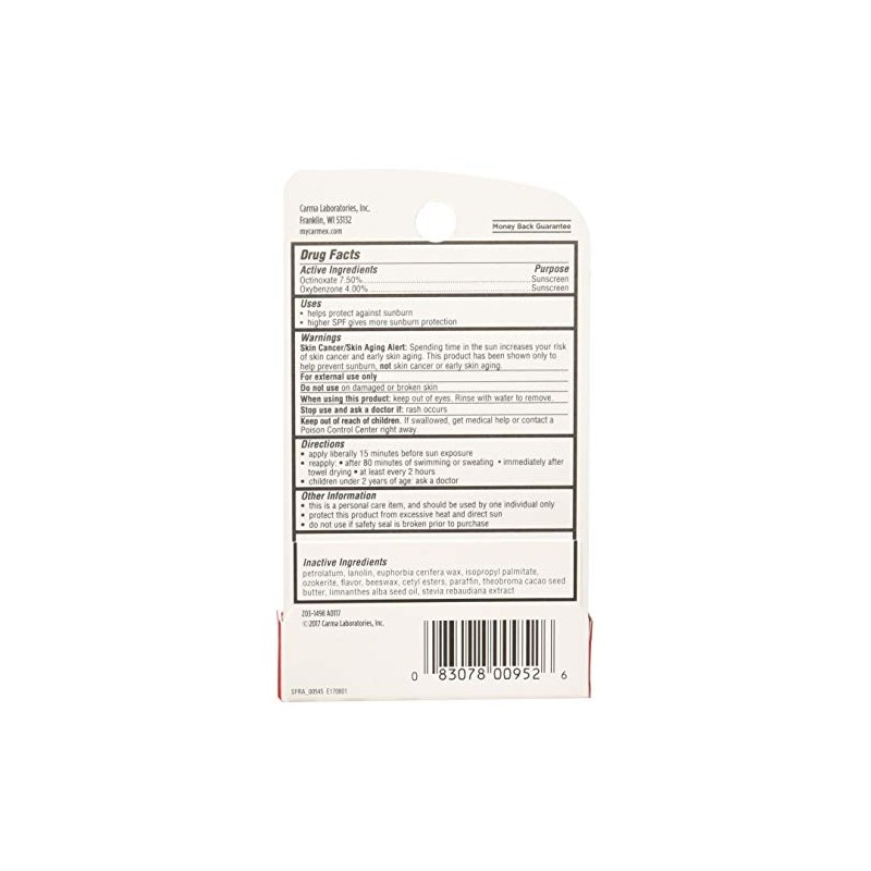 Carmex Barra de bálsamo labial, fresa, 3 unidades