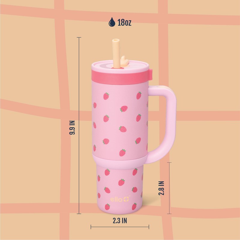 Ello Oasis 18oz Stainless Steel Kids Tumbler with Handle &