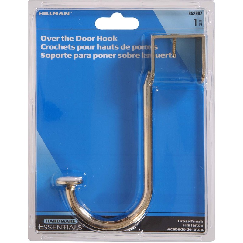 Hardware Essentials 852907 Over The Door Hook Brass