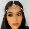 Brishow Crystal Head Chain Jewelry Gold Rhinestone Headpiece Boho Bridal
