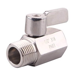DERNORD 1/2 inch Stainless Mini Ball Valve NPT Female x Male Thread SUS316