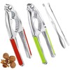 Nut Cracker, 2-Pack Stainless Steel Nutcracker with Non-Slip Handle, for
