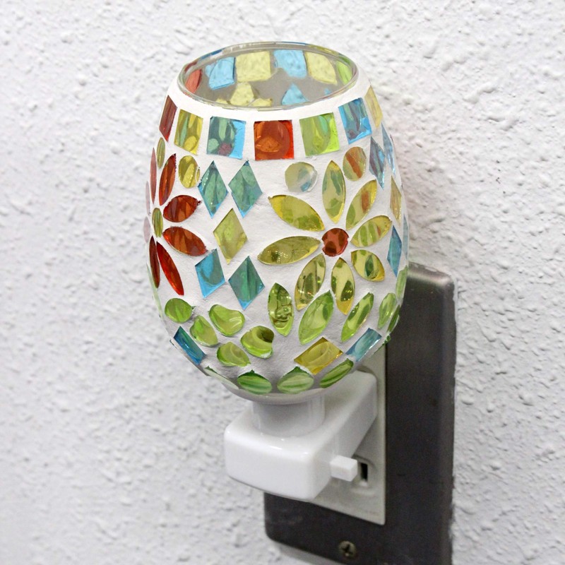Folkart CNJYK3 Cute, Handmade, Glasswork, Mossa, Foot Lamp, Flower, Yellow