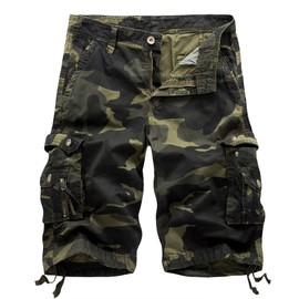 DONGD Mens Cargo Shorts Cotton Relaxed Fit Camouflage Camo Cargo Short