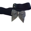 ANNULOYA Bling Stretchy Belts for Women Elastic Wide Rhinestone Bow