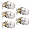 GOBEKOR 5 Pack Passage Door Knobs Brushed Nickel Door Knobs