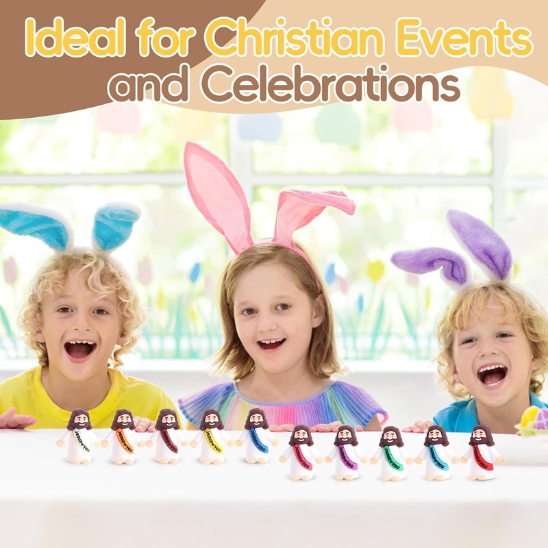 150 Pcs Mini Jesus Figures Easter Jesus Loves You Christ
