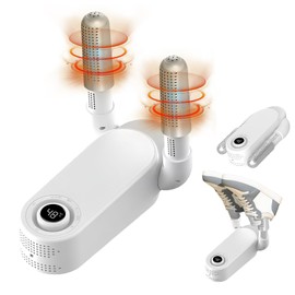 Electric Shoe Dryer, Foldable Shoe Dryer, Shoes Boot Dryer with Intelligent Timer and Antibacterial Function, Shoe Warmer with Double Stand, Shoe Dryer for Hats, Socks, Ski Boots