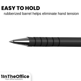 1InTheOffice Pen with Chain 7mm, Security Pen Chain, Pen with Chain For Desk With Base Business Counter, Black, (4/Pack)