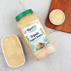 Rani Organic Jaggery Shakkar (Unrefined Evaporated Organic Sugar Cane Juice) 35oz (1kg) PET Jar ~ Gluten Friendly | Vegan | NON-GMO | No Salt or fillers | Indian Product | USDA Certified Organic