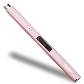 MeeToo Electric Candle Lighter Rechargeable Lighter Type-C Plasma Arc Lighters for Candle Camping Kitchen (Rose Gold)